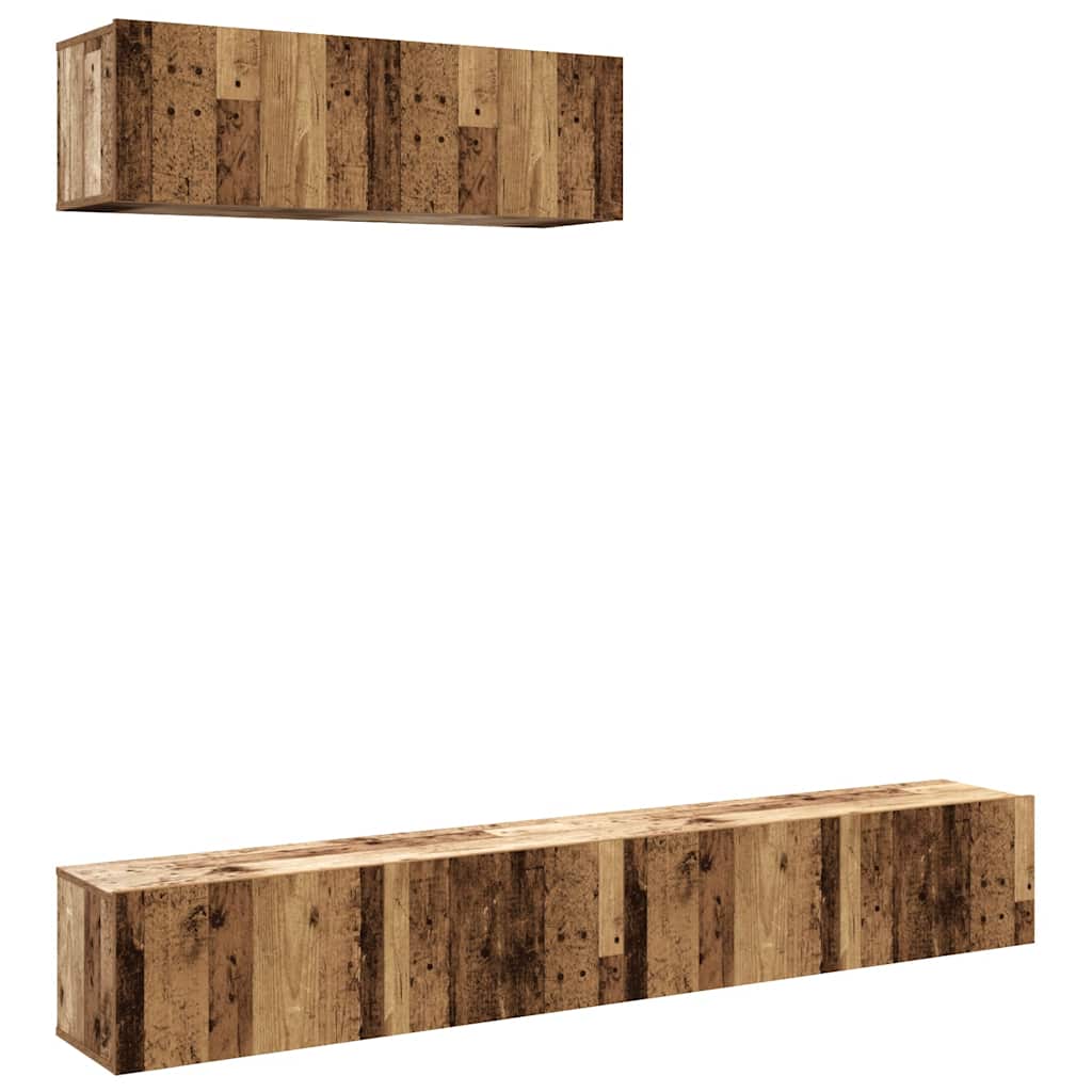 Meubles TV muraux 3 pcs vieux bois 100x30x30 cm bois ingénierie - XIOS
