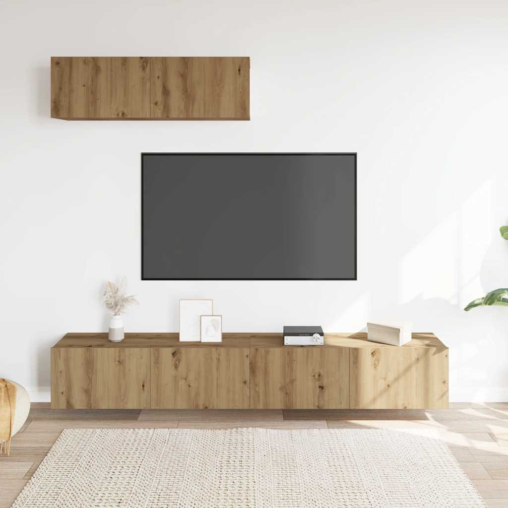 Meubles TV muraux 3 pcs chêne artisanal 100x30x30 cm - XIOS