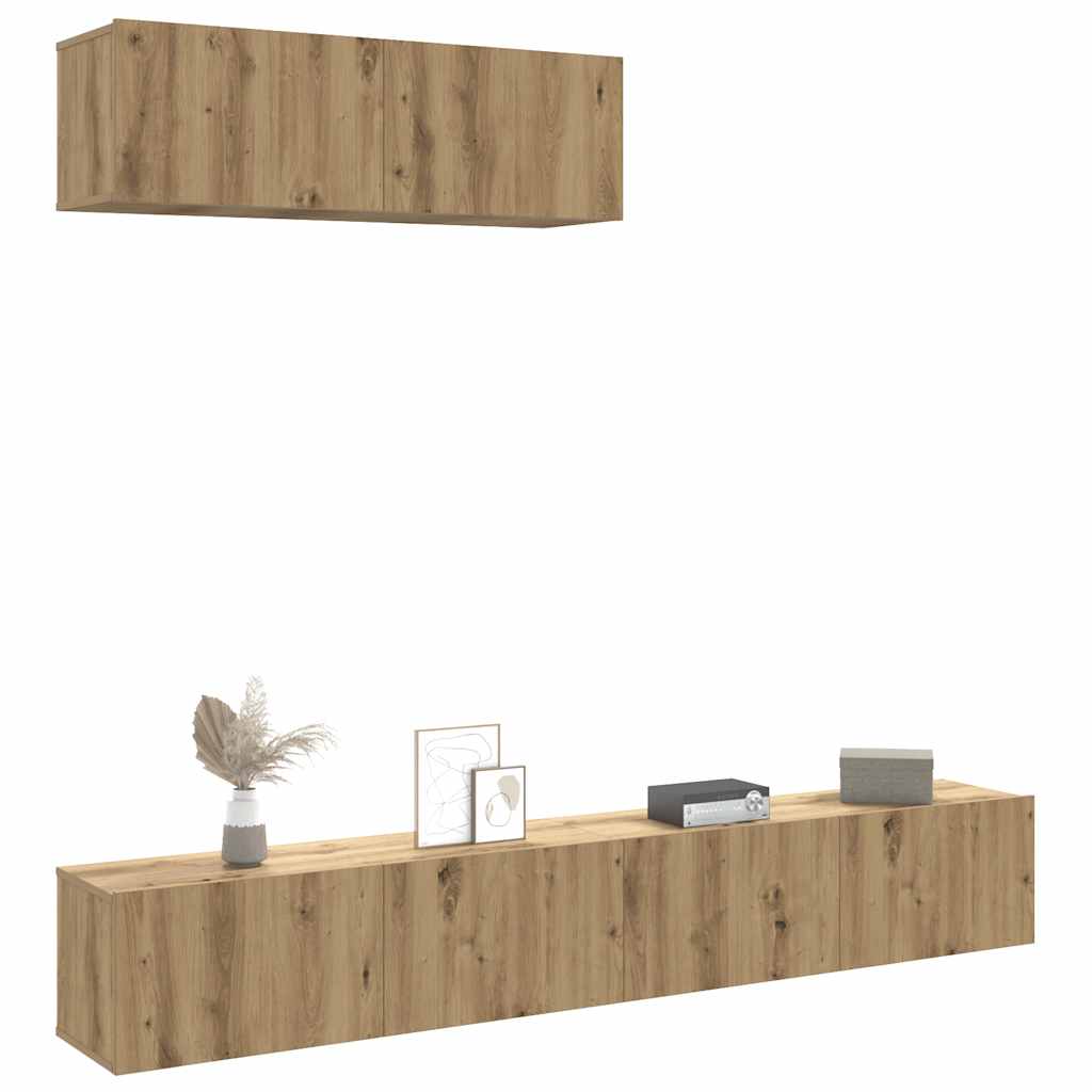 Meubles TV muraux 3 pcs chêne artisanal 100x30x30 cm - XIOS