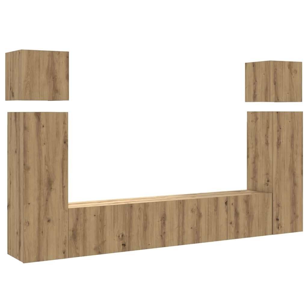 Ensemble de meuble TV mural 8 pcs chêne artisanal - XIOS