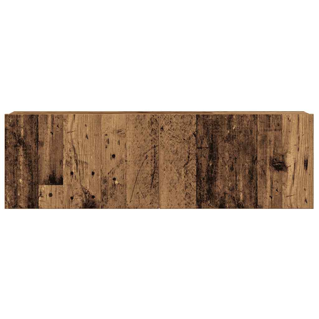 Ensemble de meuble TV mural 4 pcs vieux bois bois d'ingénierie - XIOS