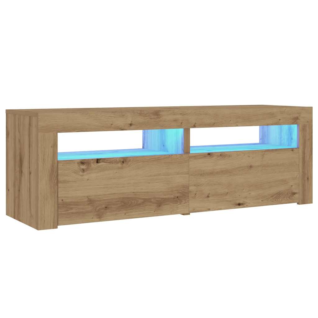 Tables de chevet 2 pcs avec LED chêne artisanal 60x35x40 cm - XIOS