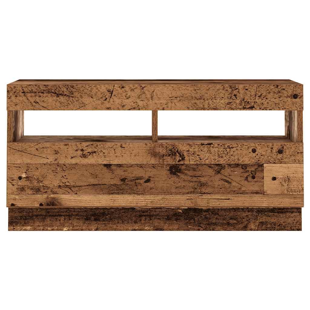 Meuble TV avec lumières LED vieux bois bois d'ingénierie - XIOS