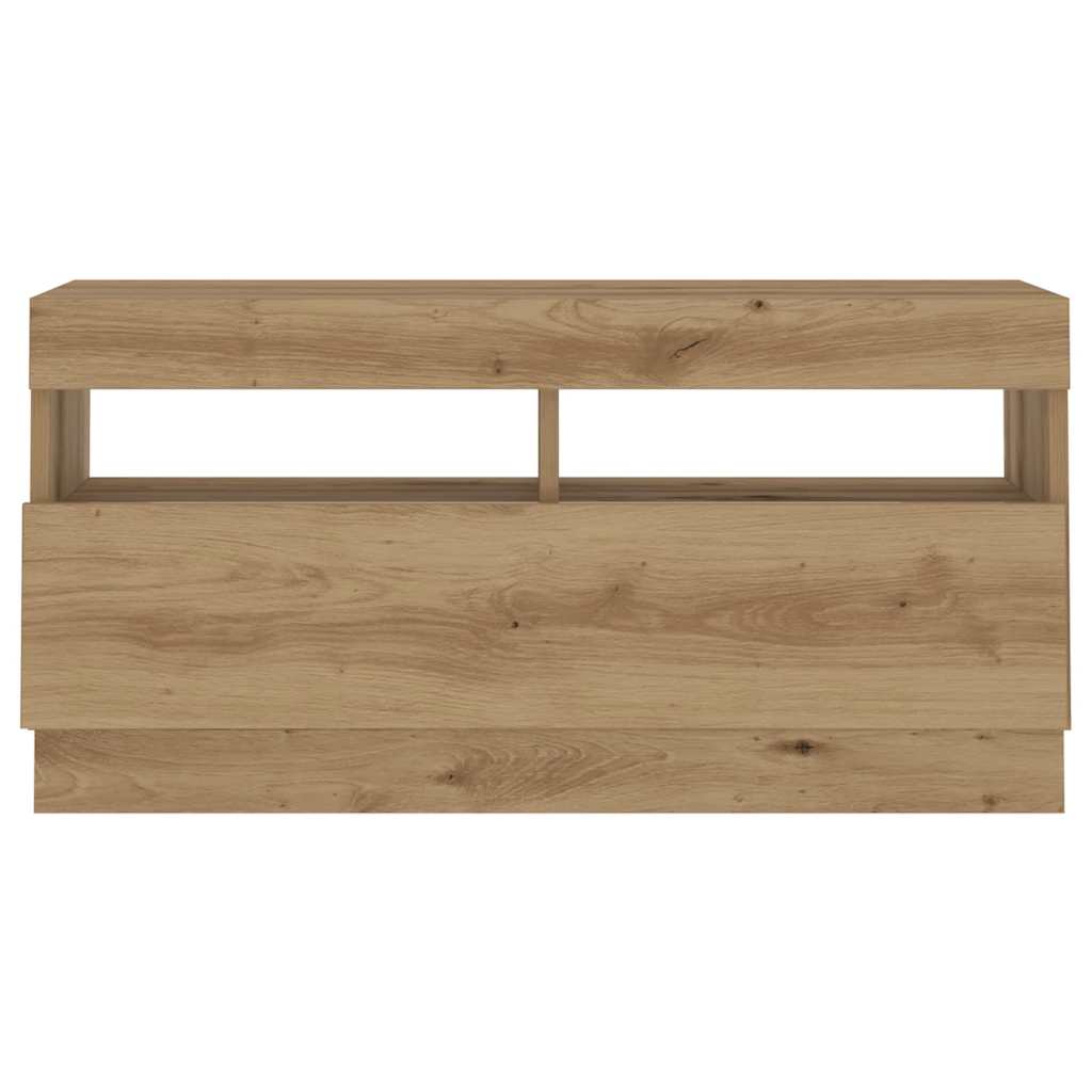 Meuble TV avec lumières LED chêne artisanal bois d'ingénierie - XIOS