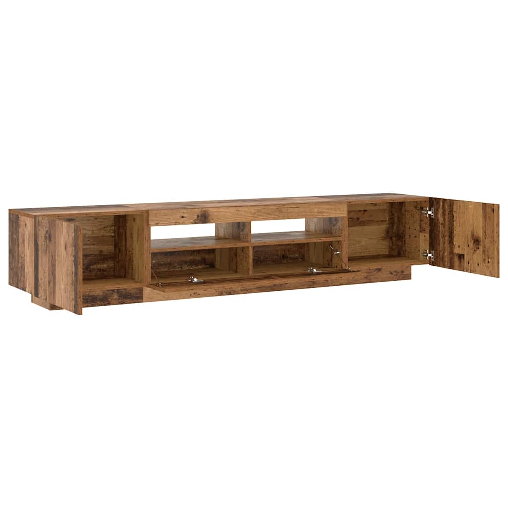 Meuble TV avec lumières LED vieux bois bois d'ingénierie - XIOS
