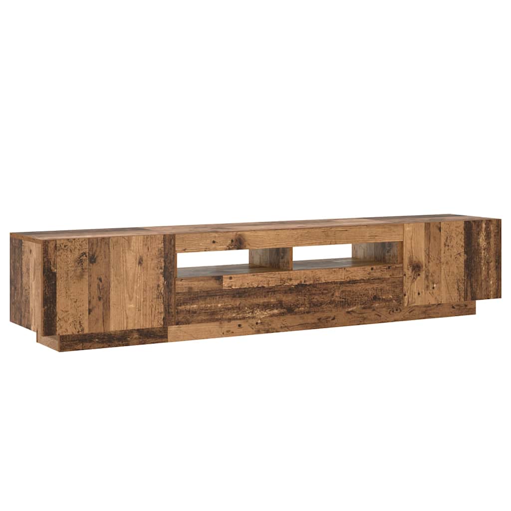 Meuble TV avec lumières LED vieux bois bois d'ingénierie - XIOS