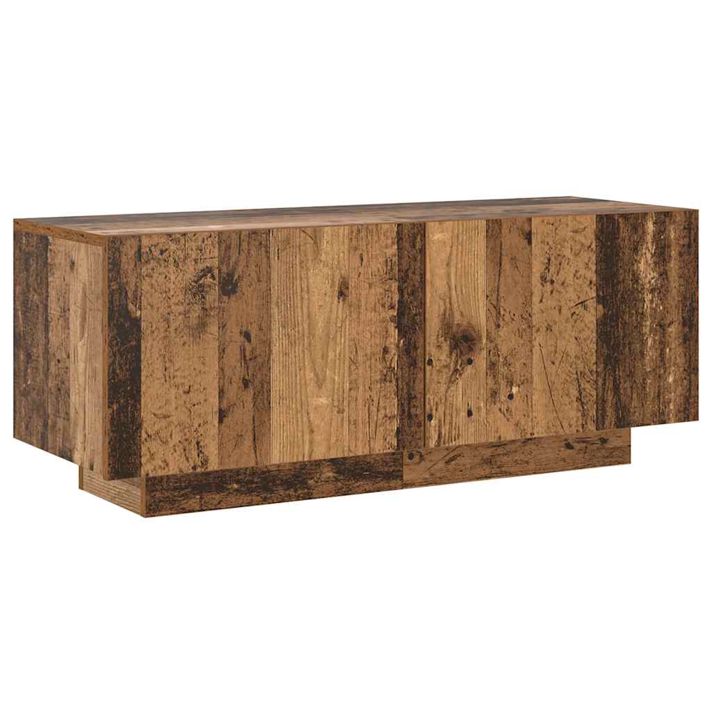 Meuble TV avec lumières LED vieux bois bois d'ingénierie - XIOS