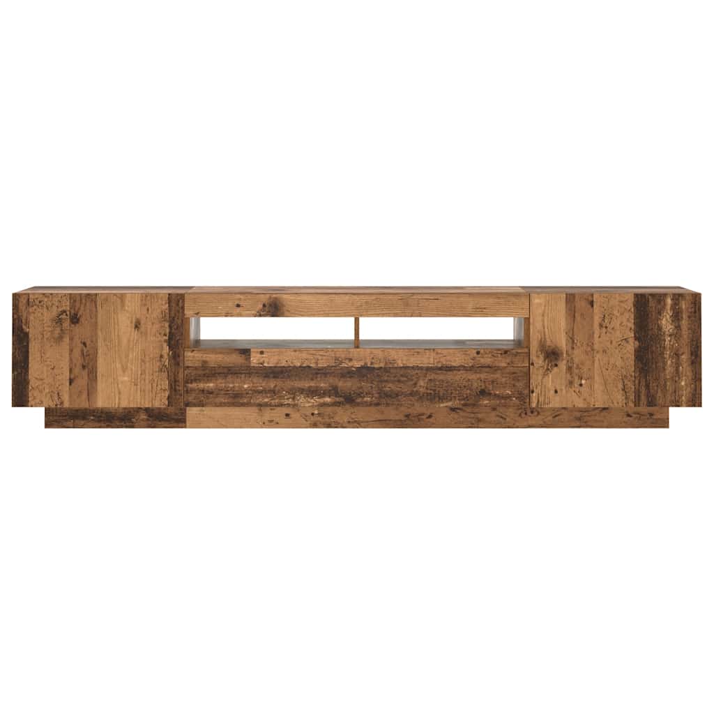 Meuble TV avec lumières LED vieux bois bois d'ingénierie - XIOS