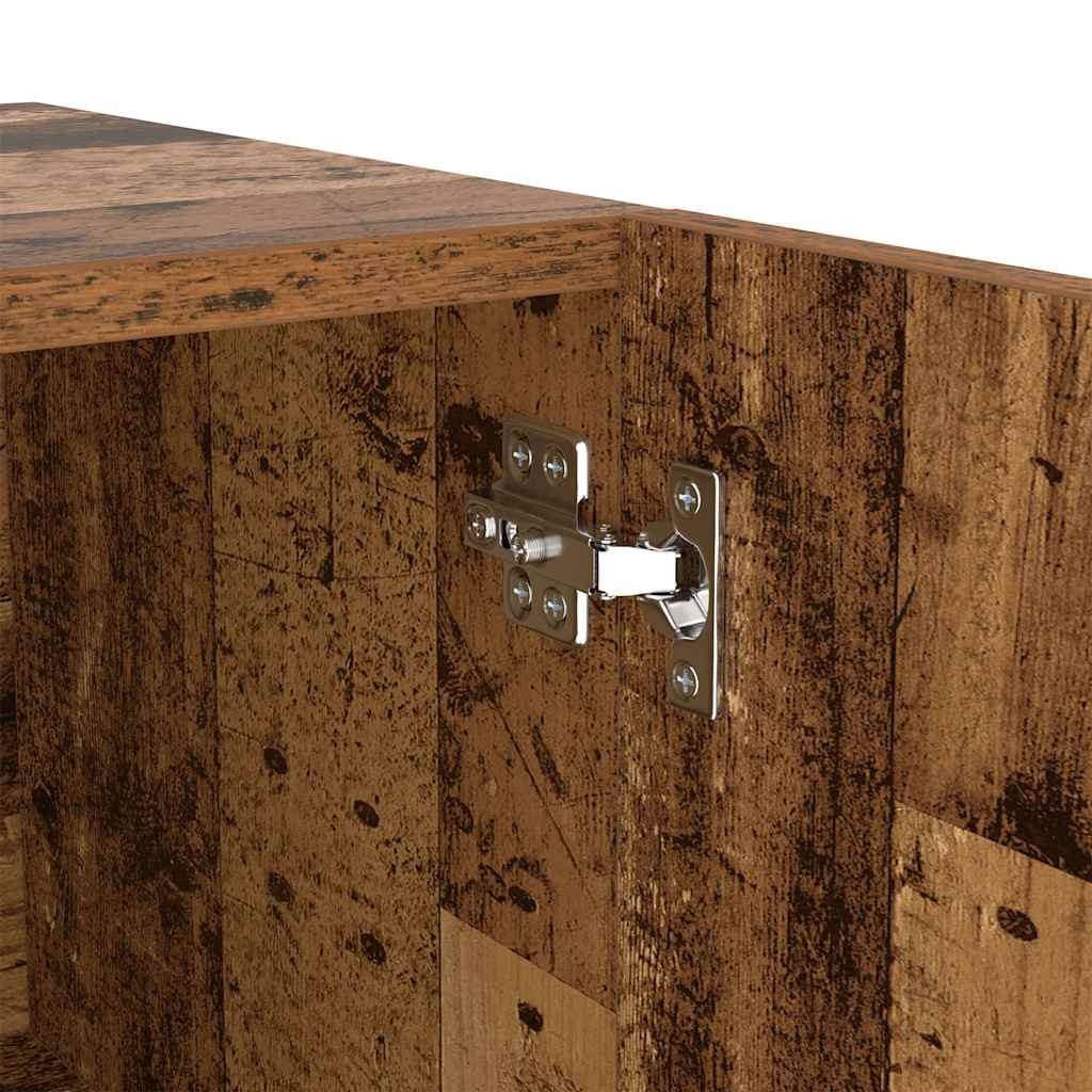 Meuble TV avec lumières LED vieux bois bois d'ingénierie - XIOS