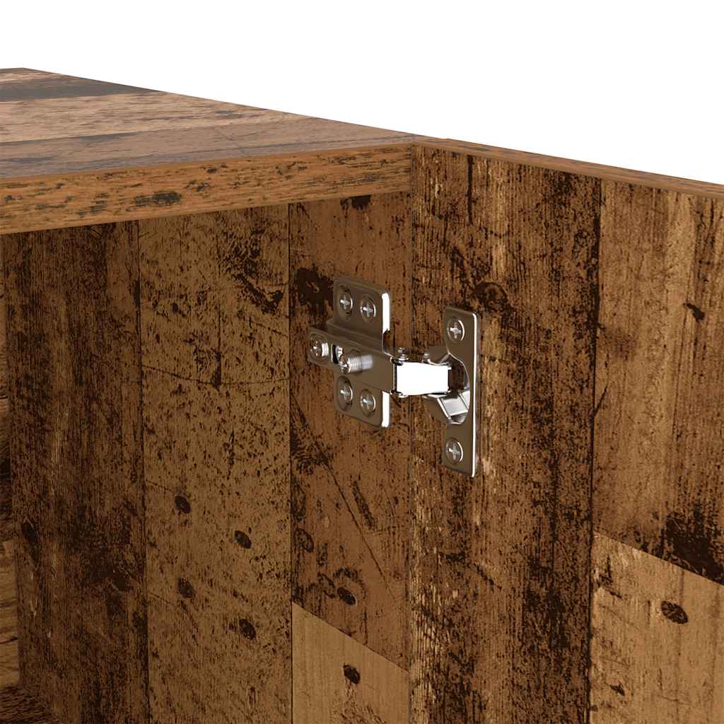 Meuble TV avec lumières LED vieux bois bois d'ingénierie - XIOS