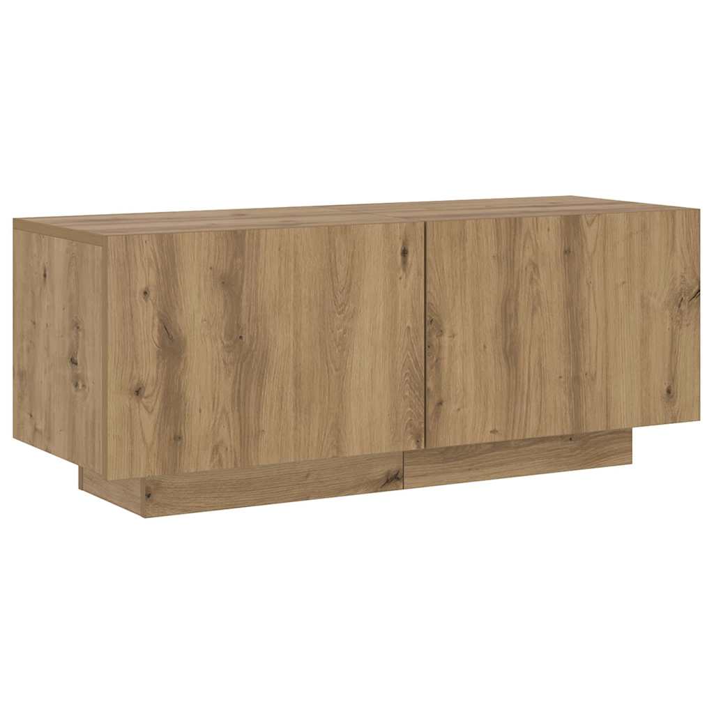 Meuble TV avec lumières LED chêne artisanal bois d'ingénierie - XIOS