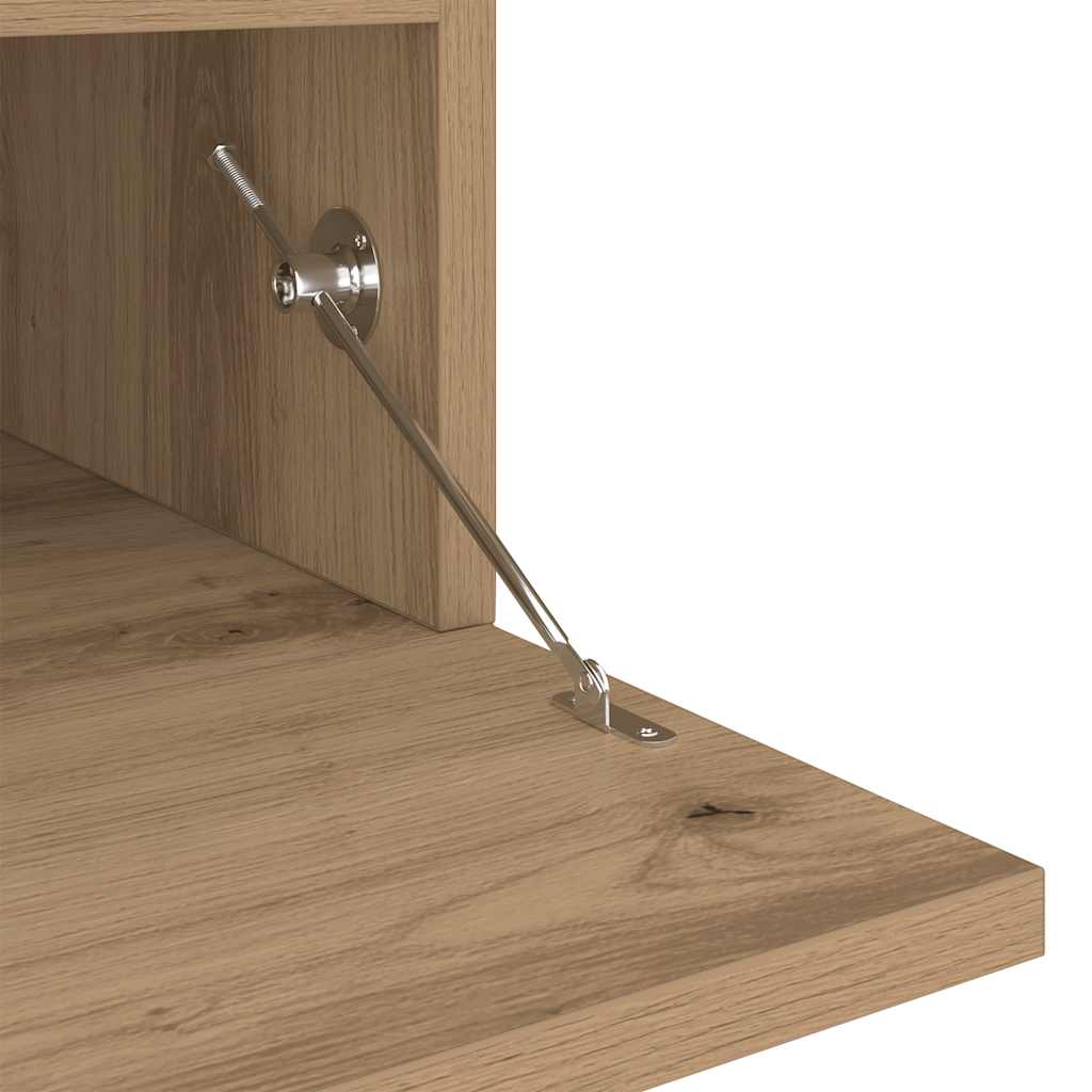 Meuble TV avec lumières LED chêne artisanal bois d'ingénierie - XIOS