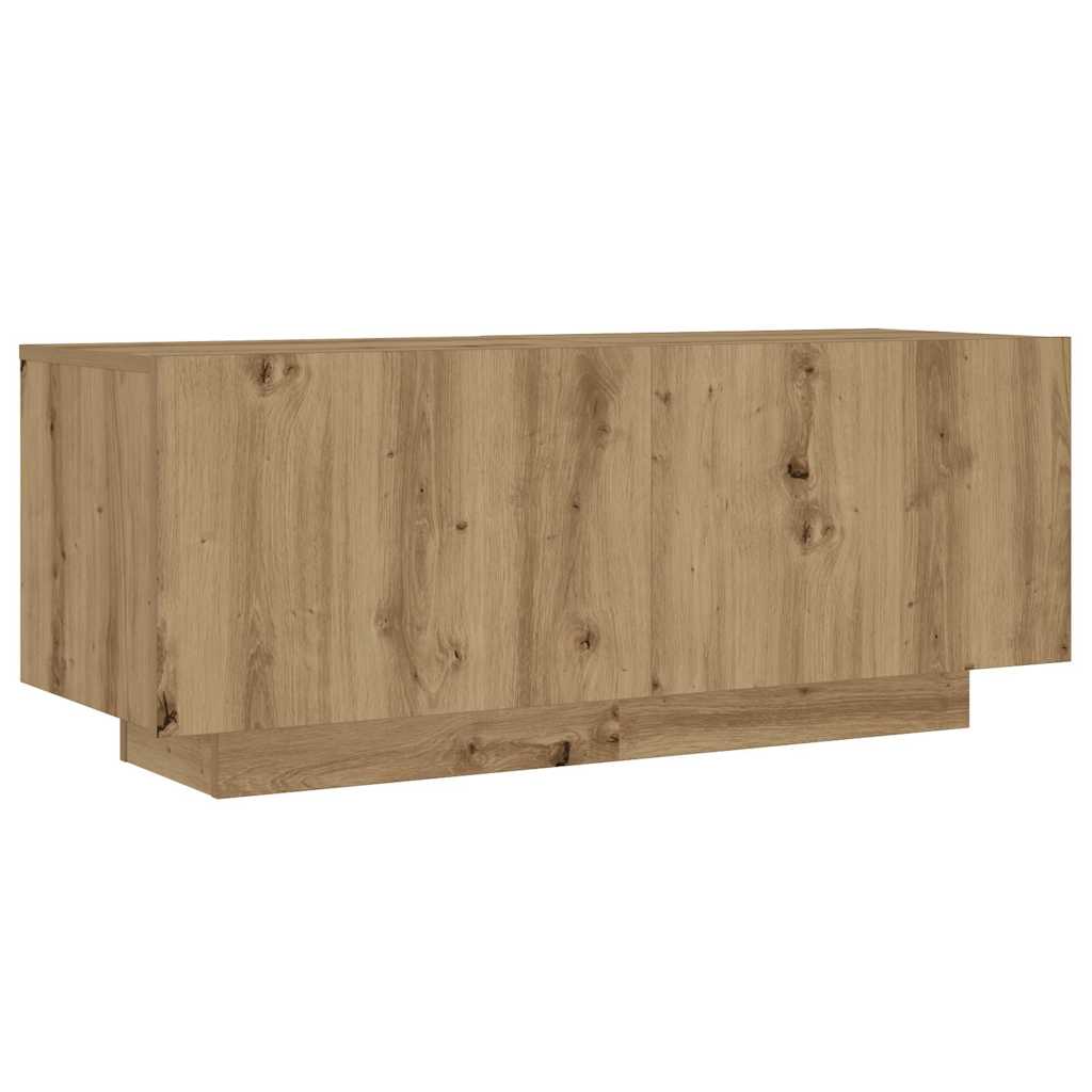 Meuble TV avec lumières LED chêne artisanal bois d'ingénierie - XIOS