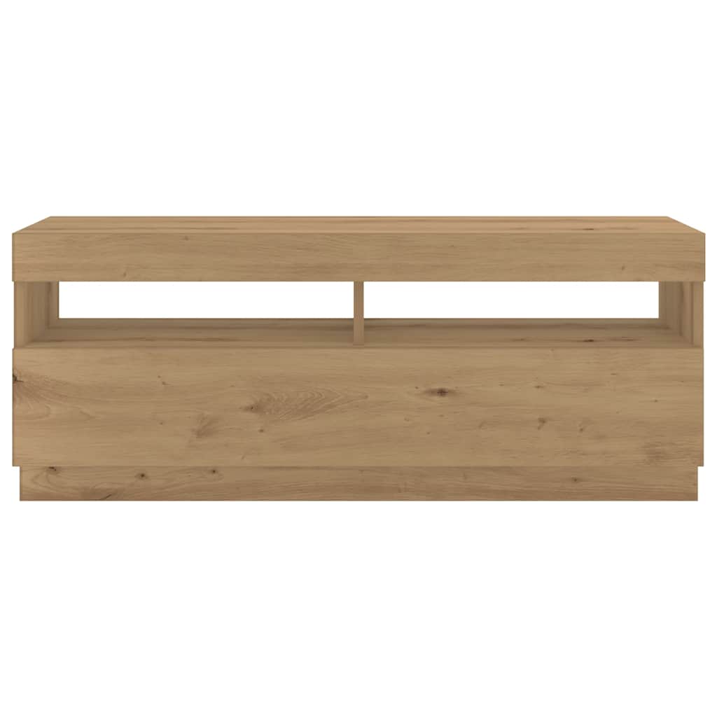 Meuble TV avec lumières LED chêne artisanal bois d'ingénierie - XIOS