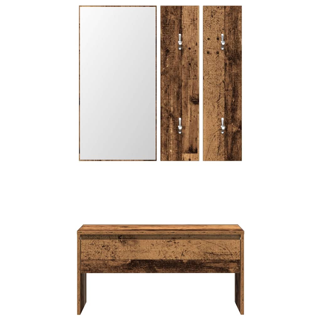 Ensemble de meubles de couloir vieux bois bois d'ingénierie - XIOS