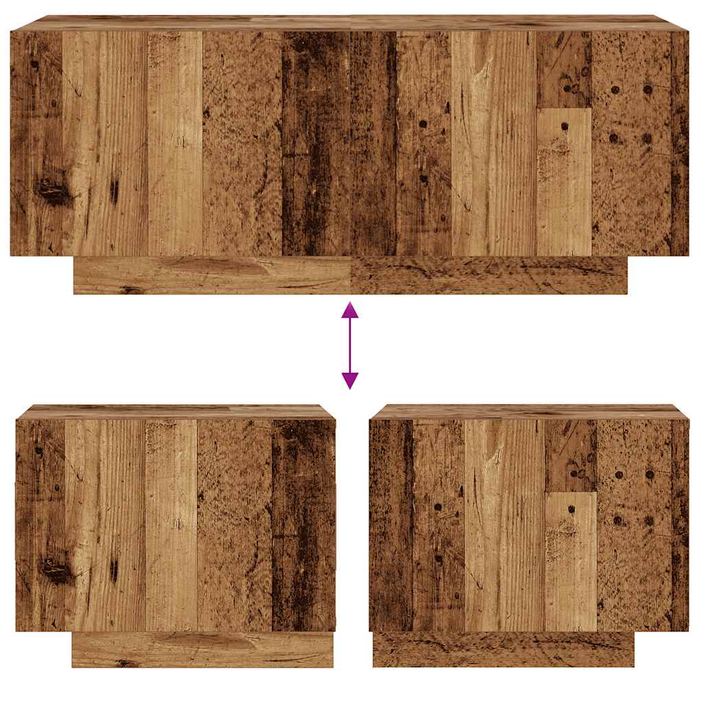 Table de chevet vieux bois 100x35x40 cm bois d'ingénierie - XIOS
