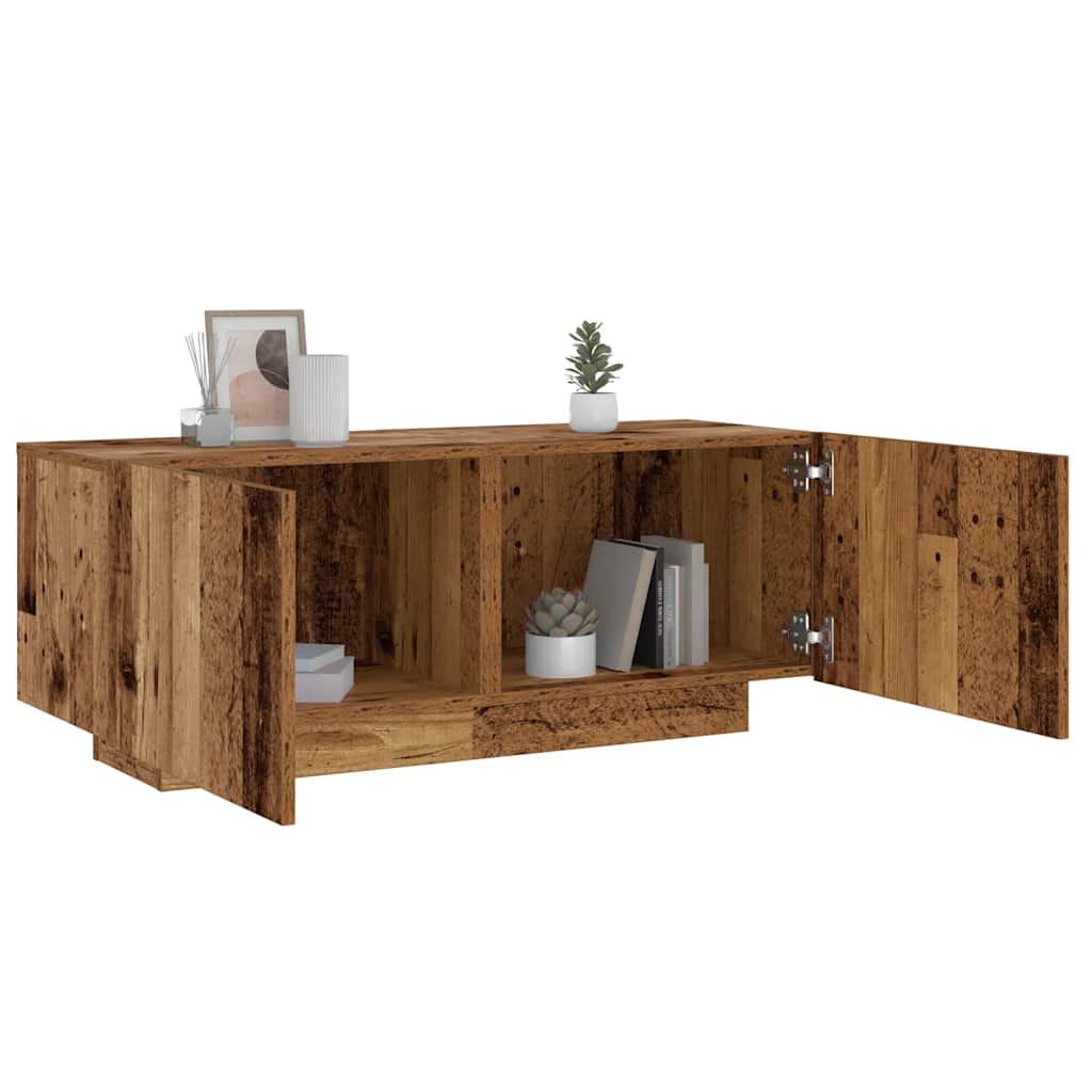 Table de chevet vieux bois 100x35x40 cm bois d'ingénierie - XIOS