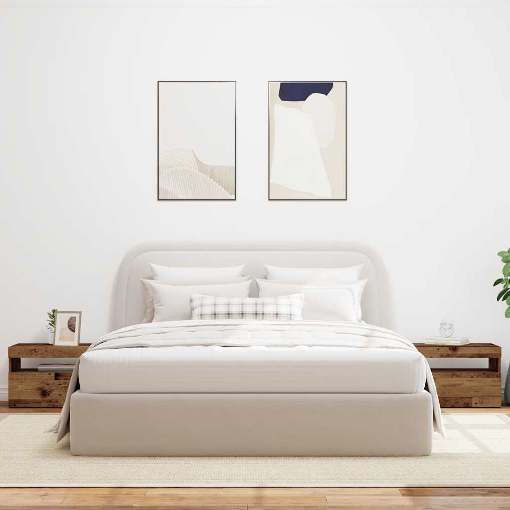 Table de chevet avec lumières LED vieux bois bois d'ingénierie - XIOS