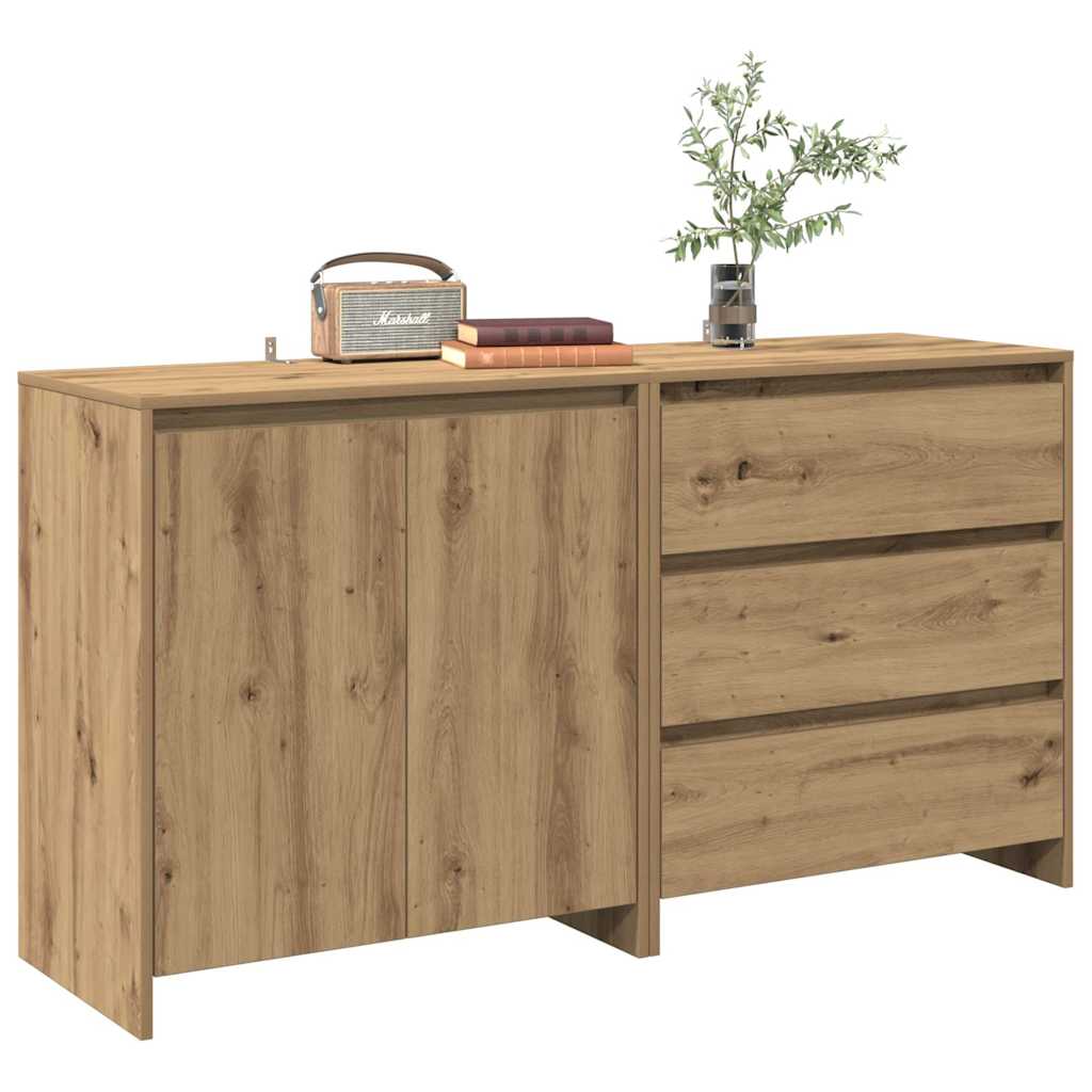 Buffet 2 pcs chêne artisanal bois d'ingénierie - XIOS