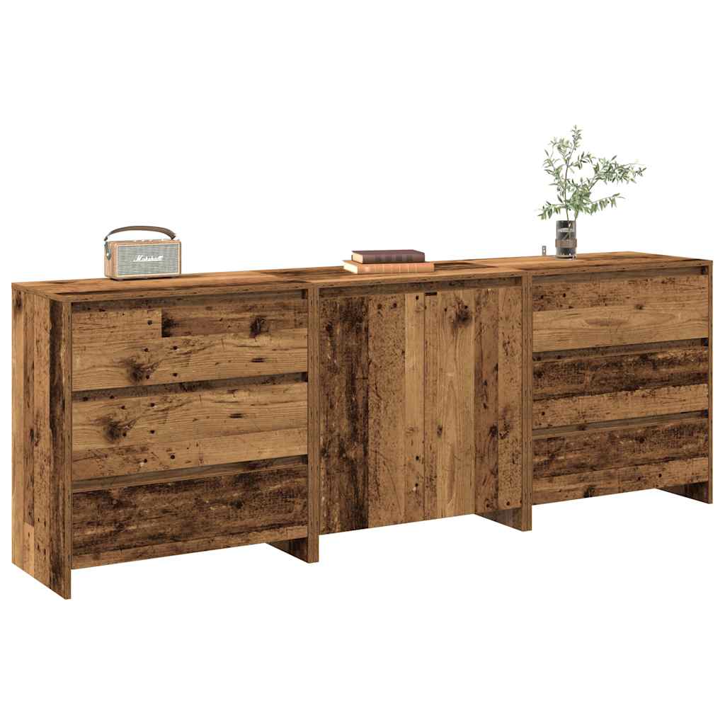 Buffet 3 pcs vieux bois bois d'ingénierie - XIOS