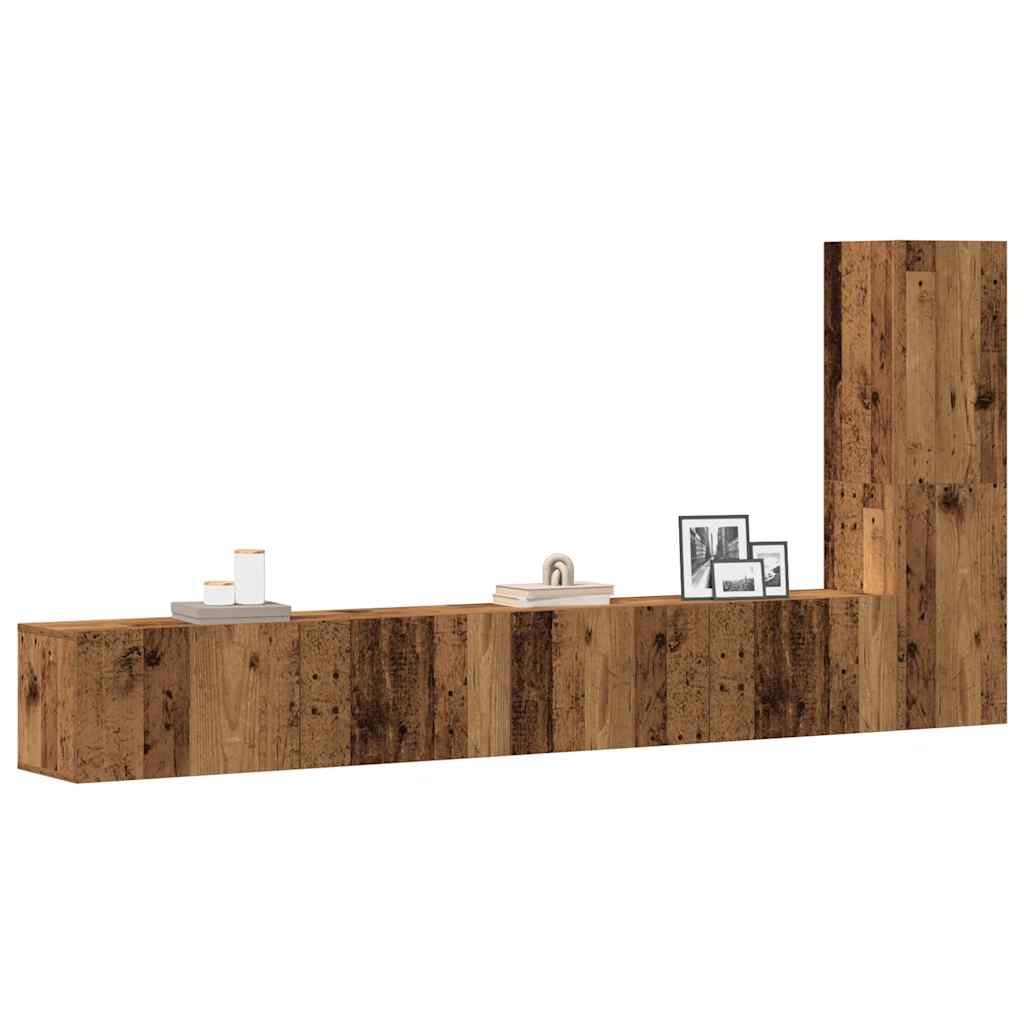 Ensemble de meuble TV mural 3 pcs vieux bois bois d'ingénierie - XIOS