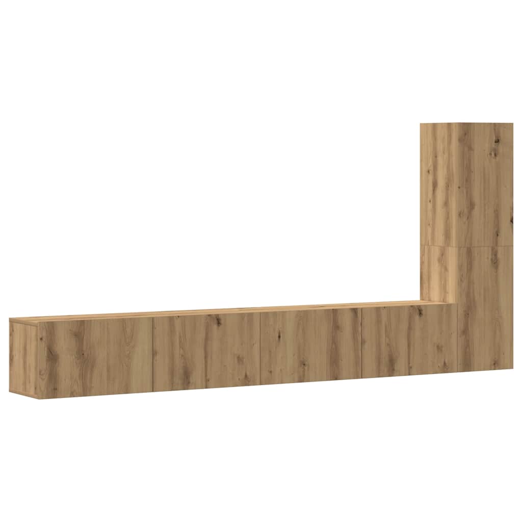 Ensemble de meuble TV mural 3 pcs chêne artisanal - XIOS