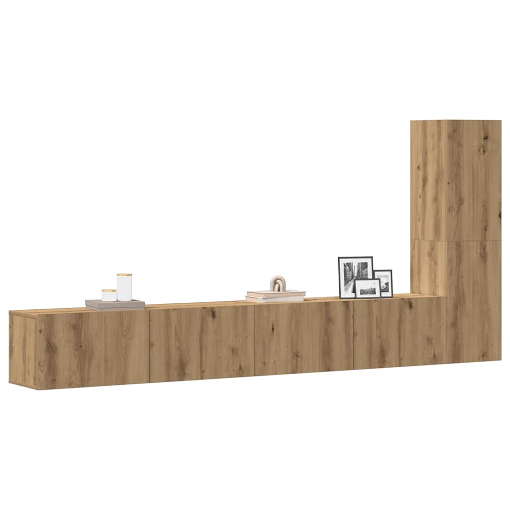 Ensemble de meuble TV mural 3 pcs chêne artisanal - XIOS