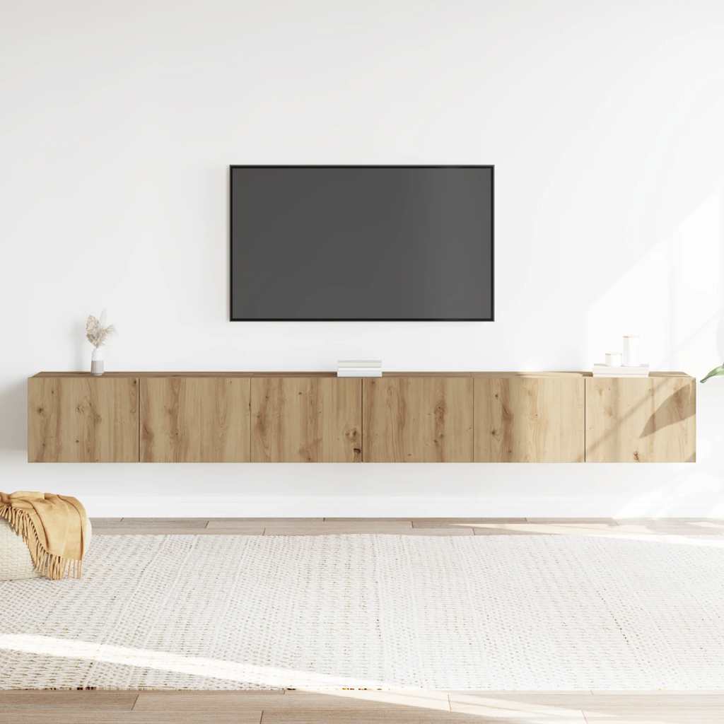 Ensemble de meuble TV mural 3 pcs chêne artisanal - XIOS
