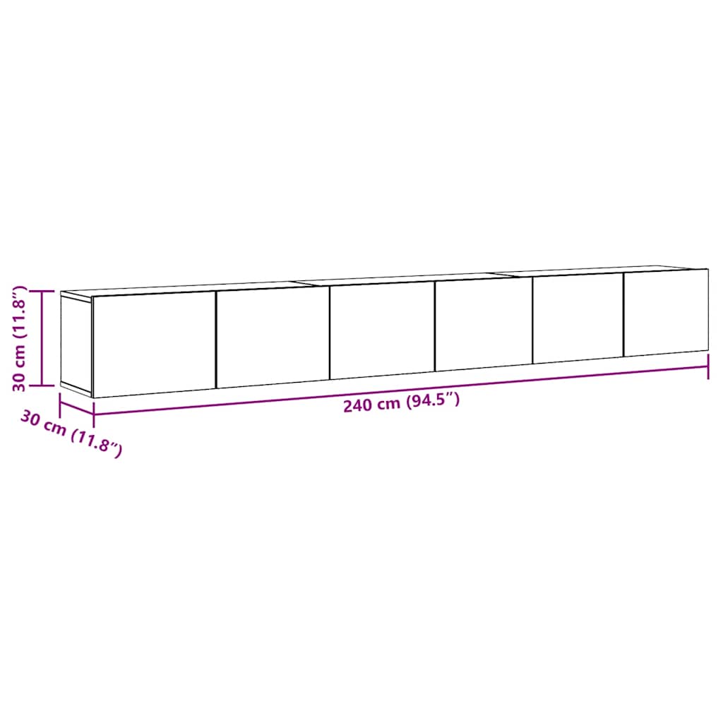 Ensemble de meuble TV mural 3 pcs chêne artisanal - XIOS