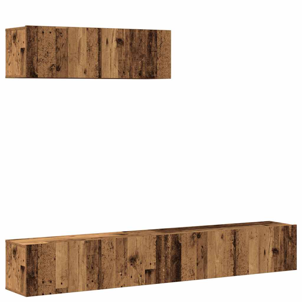 Ensemble de meuble TV mural 3 pcs vieux bois bois d'ingénierie - XIOS