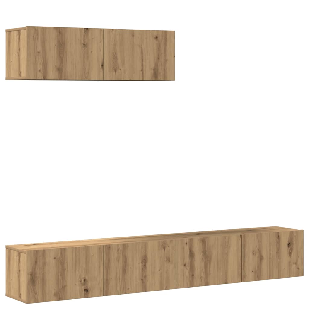 Ensemble de meuble TV mural 3 pcs chêne artisanal - XIOS