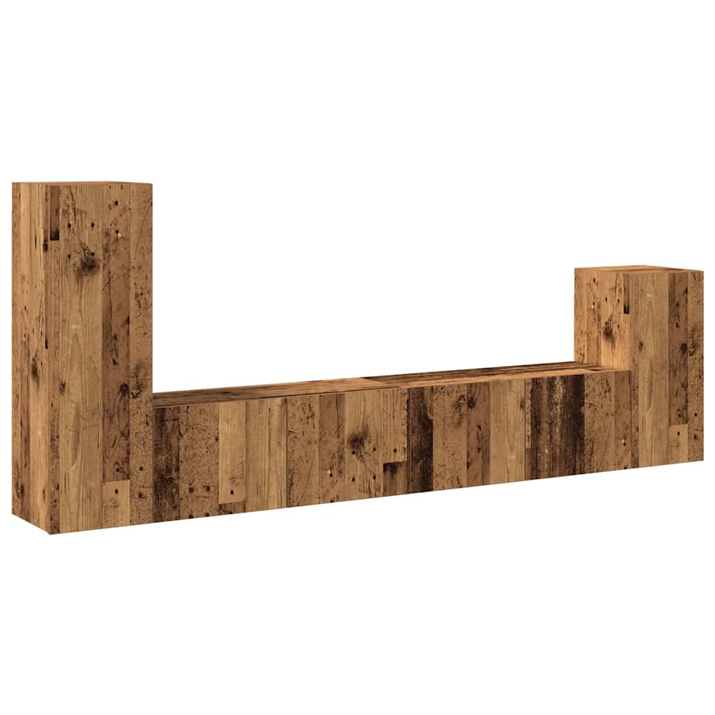 Ensemble de meuble TV mural 4 pcs vieux bois bois d'ingénierie - XIOS