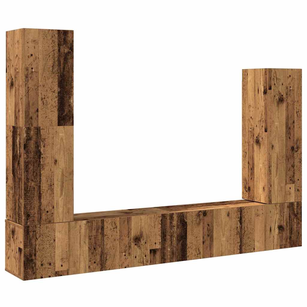 Ensemble de meuble TV mural 4 pcs vieux bois bois d'ingénierie - XIOS