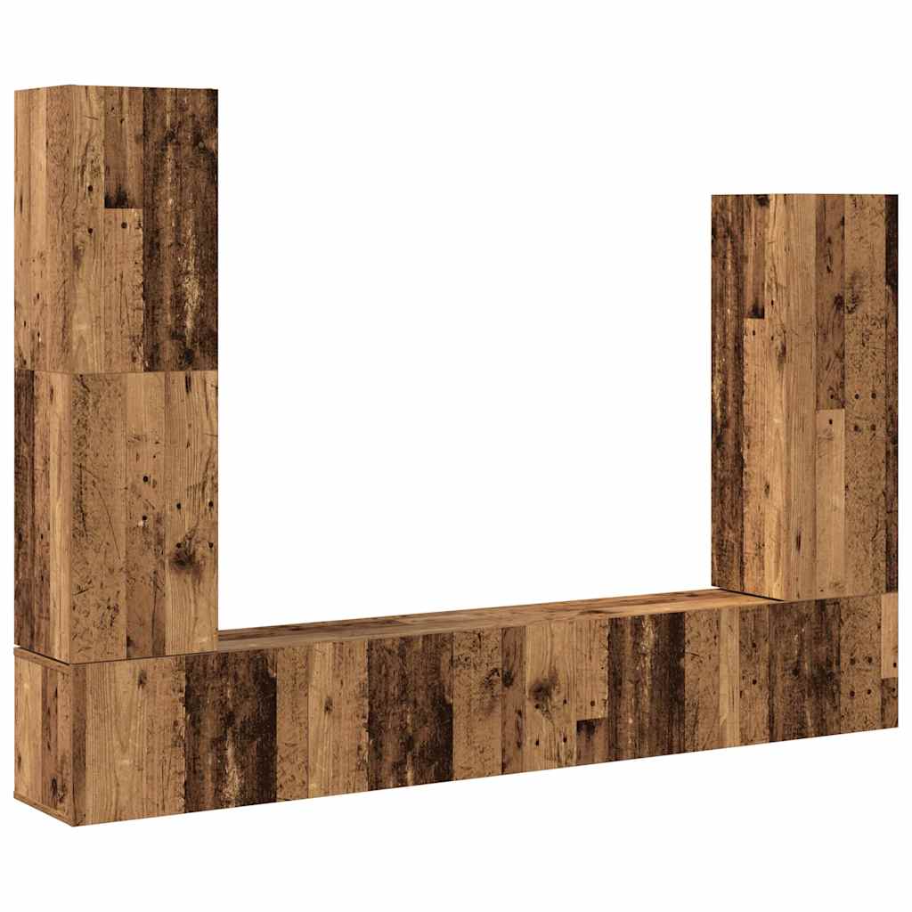 Ensemble de meuble TV mural 4 pcs vieux bois bois d'ingénierie - XIOS
