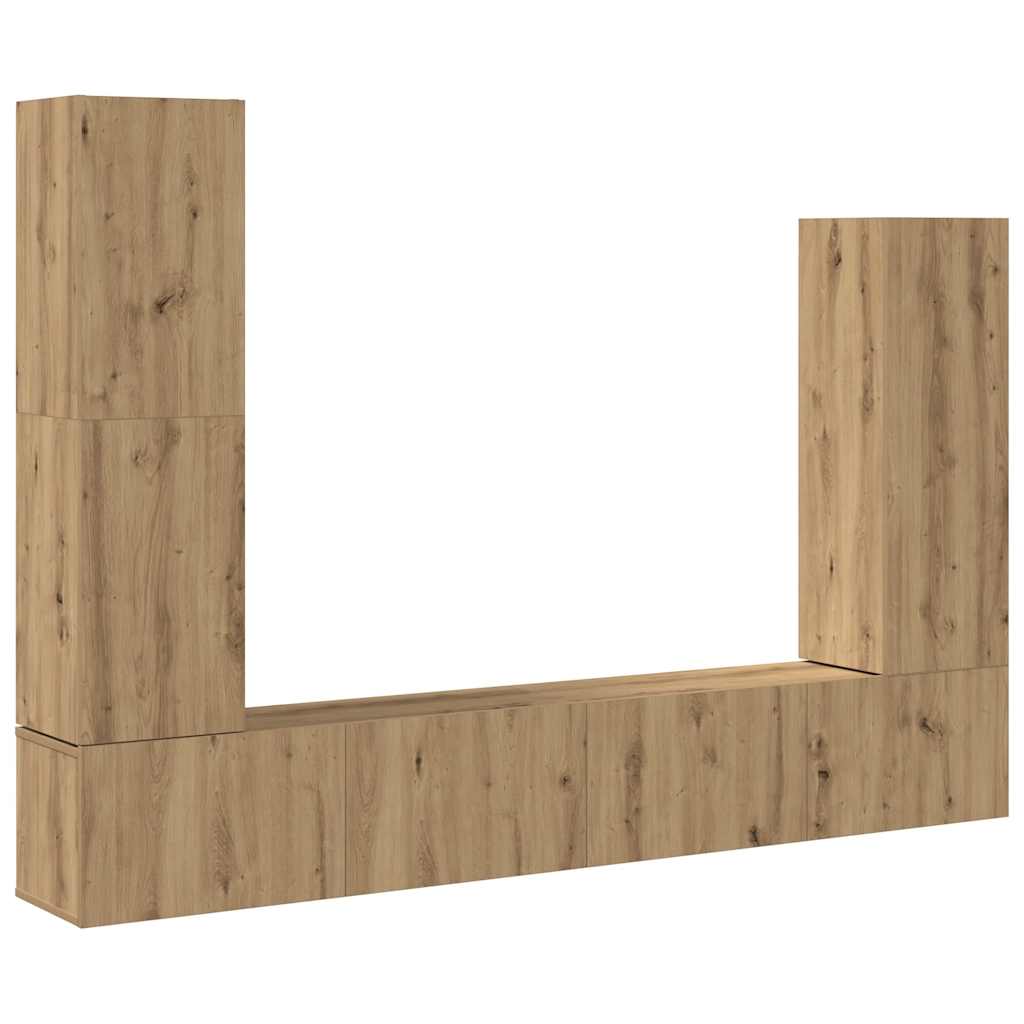 Ensemble de meuble TV mural 4 pcs chêne artisanal - XIOS