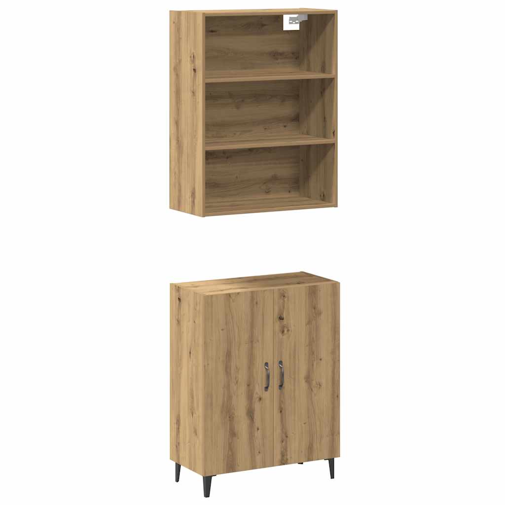 Buffet avec armoire murale chêne artisanal bois d'ingénierie - XIOS