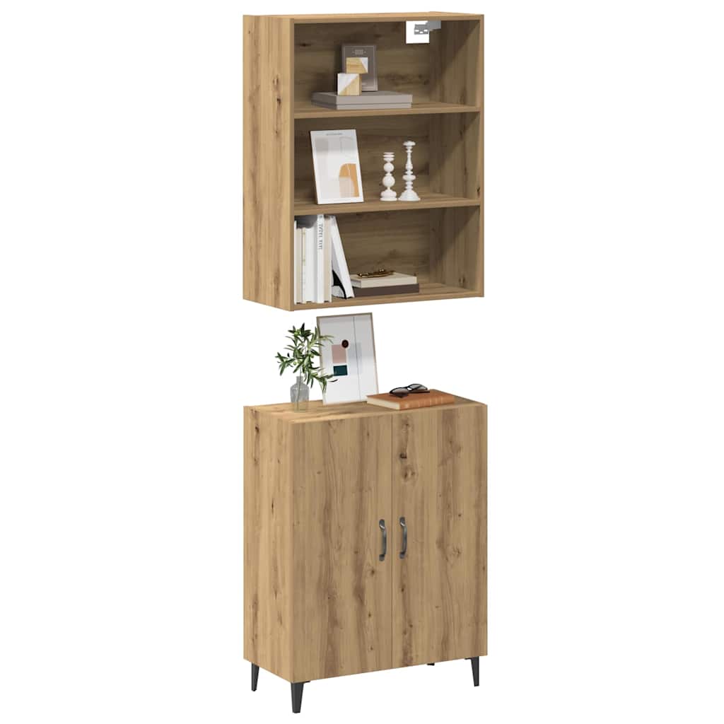 Buffet avec armoire murale chêne artisanal bois d'ingénierie - XIOS