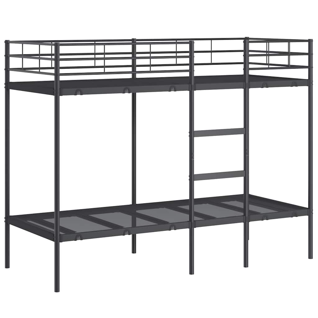 Lit superposé sans matelas noir 75x190 cm acier - XIOS