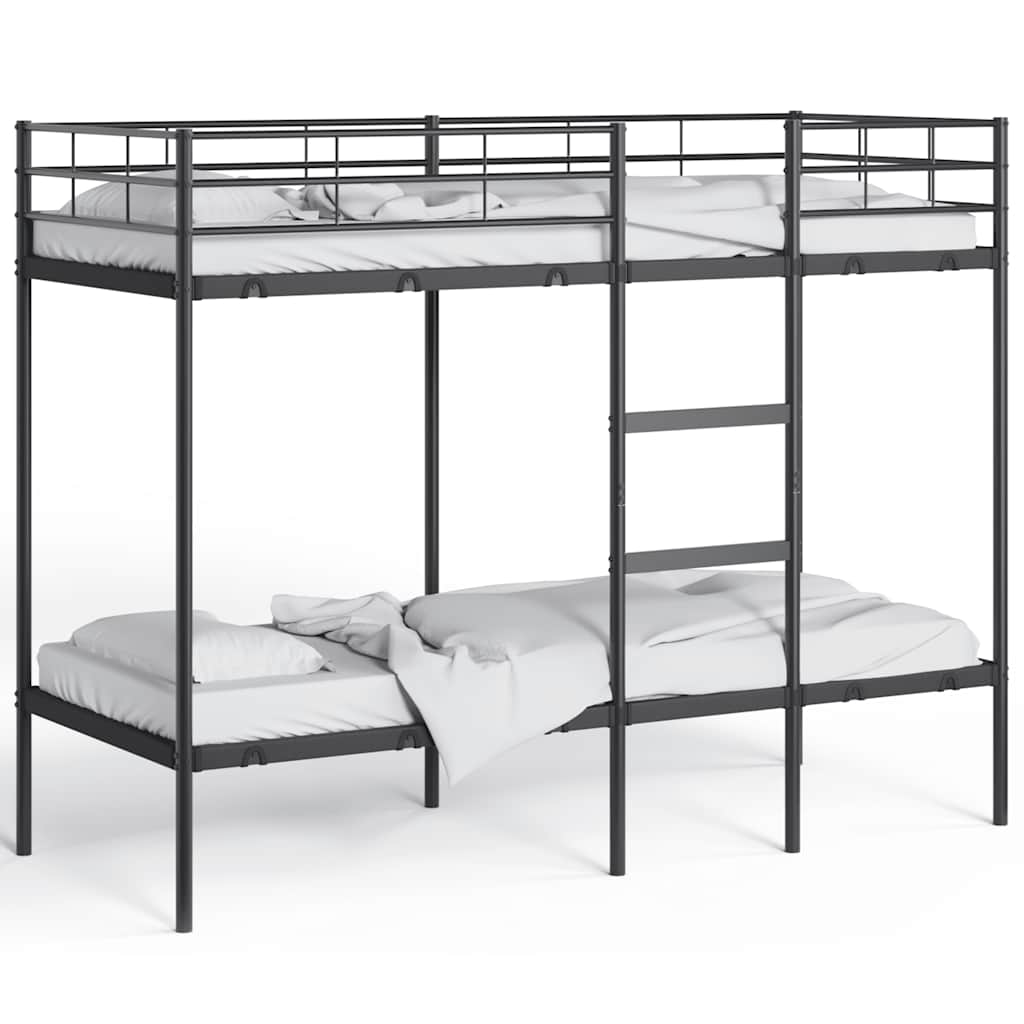 Lit superposé sans matelas noir 75x190 cm acier - XIOS