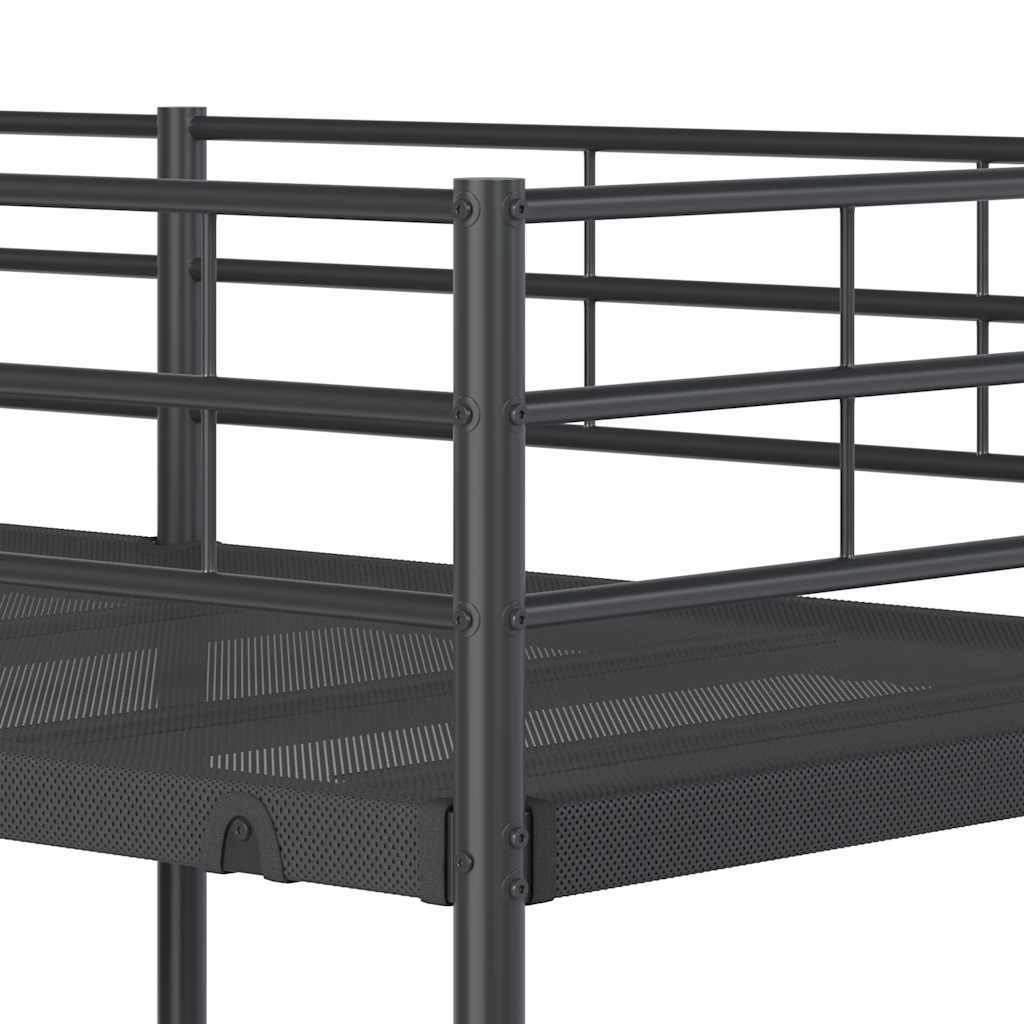 Lit superposé sans matelas noir 75x190 cm acier - XIOS