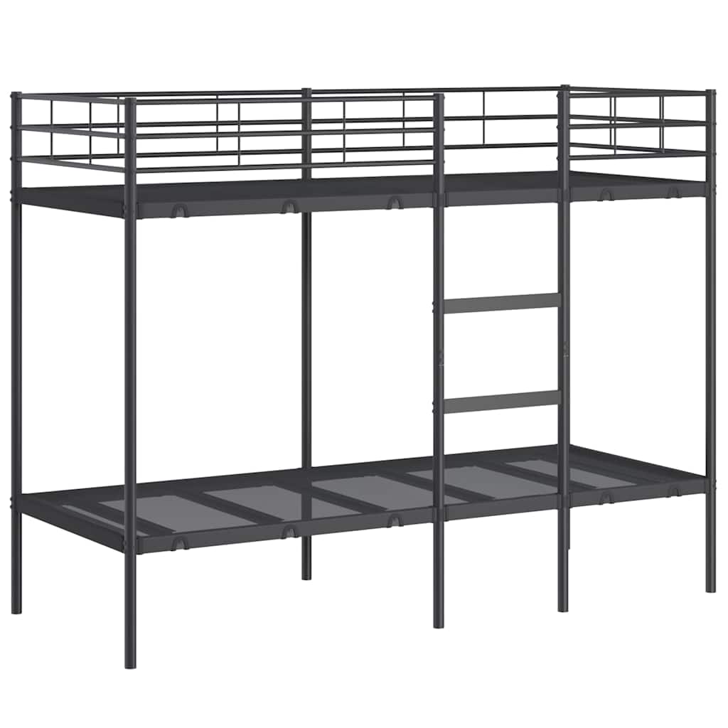 Lit superposé sans matelas noir 80x200 cm acier - XIOS