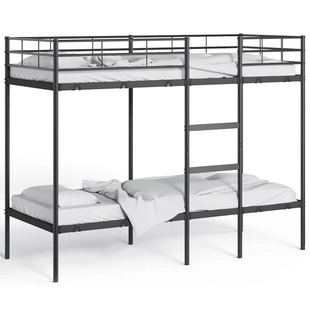 Lit superposé sans matelas noir 80x200 cm acier - XIOS