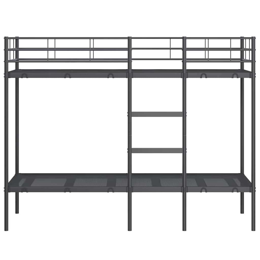 Lit superposé sans matelas noir 80x200 cm acier - XIOS