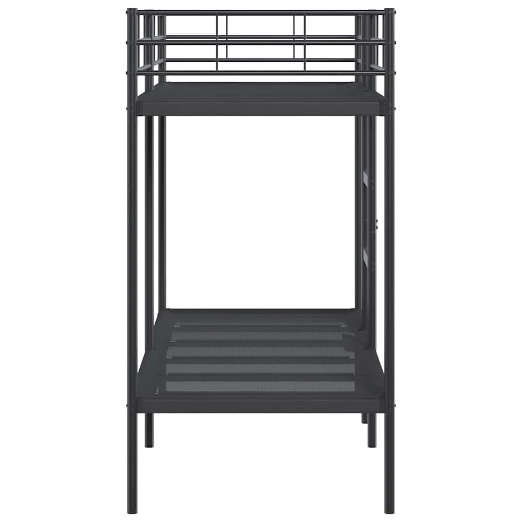 Lit superposé sans matelas noir 80x200 cm acier - XIOS