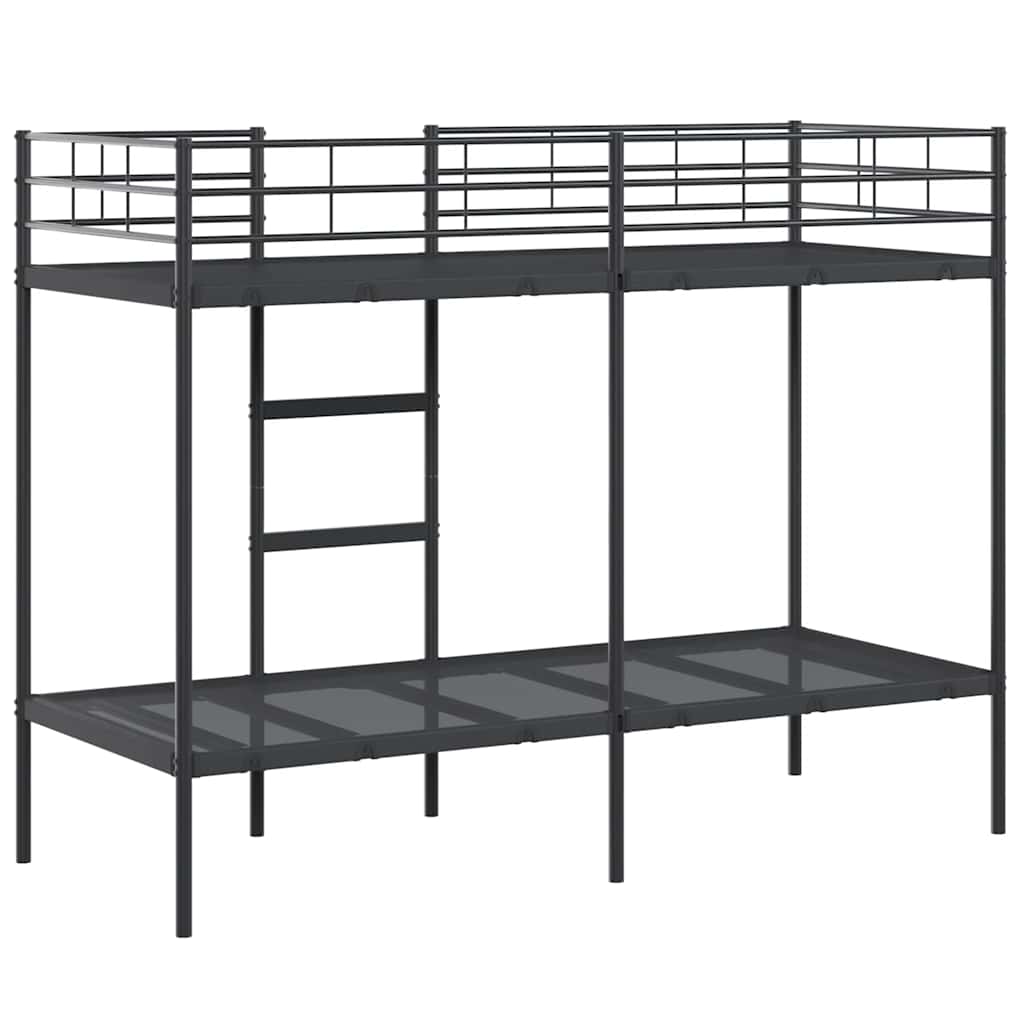 Lit superposé sans matelas noir 80x200 cm acier - XIOS
