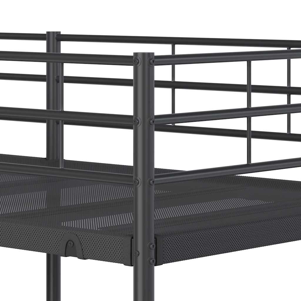 Lit superposé sans matelas noir 80x200 cm acier - XIOS