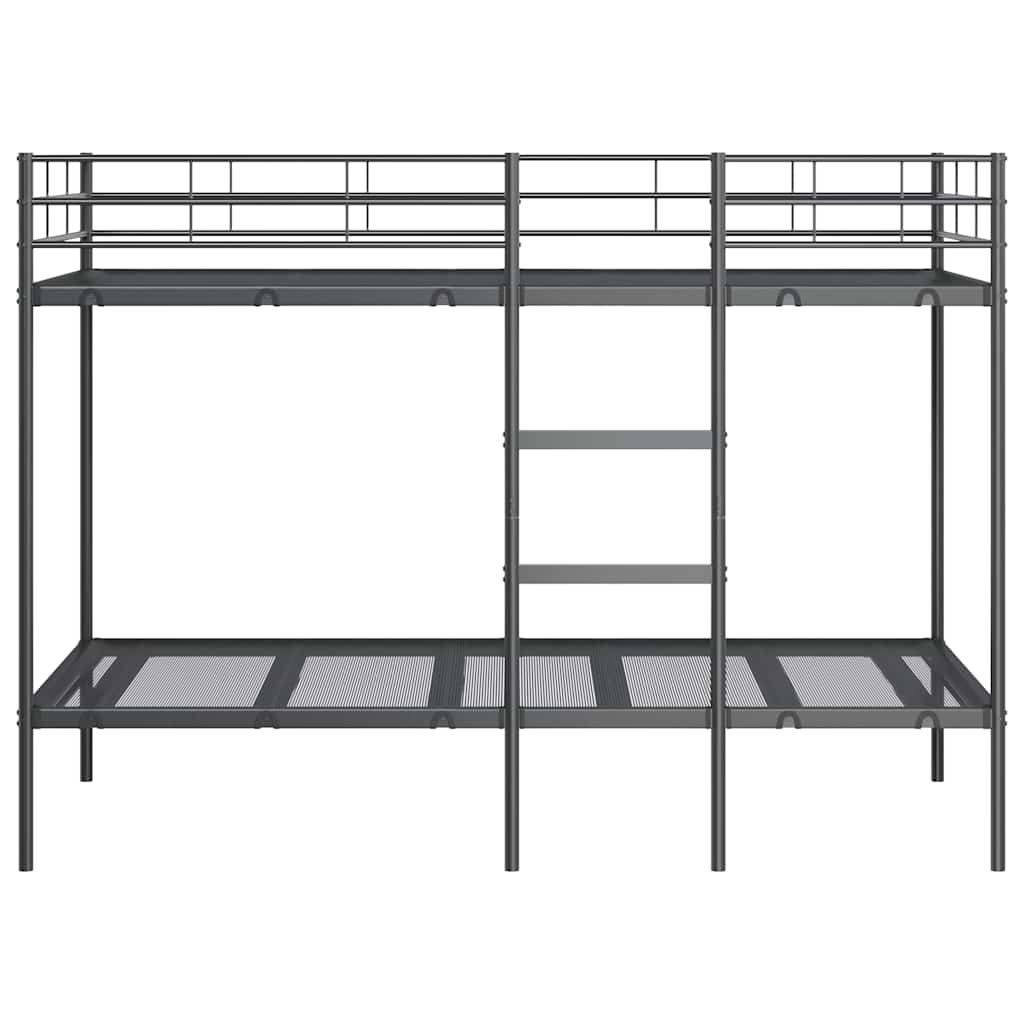 Lit superposé sans matelas noir 90x190 cm acier - XIOS