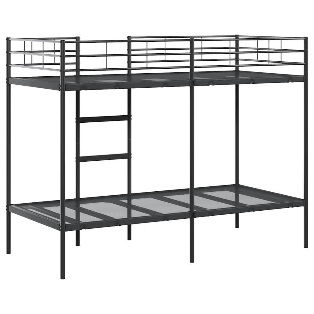 Lit superposé sans matelas noir 90x190 cm acier - XIOS