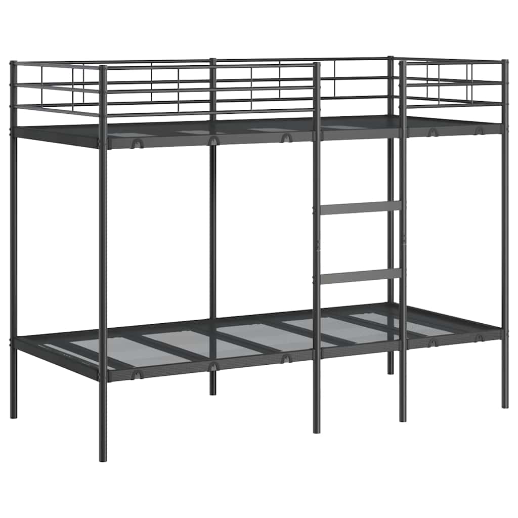 Lit superposé sans matelas noir 90x200 cm acier - XIOS