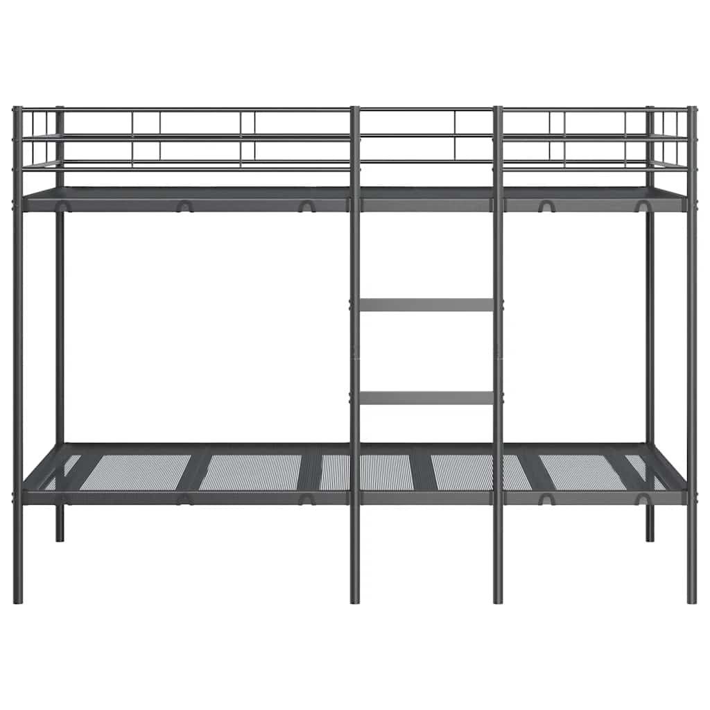 Lit superposé sans matelas noir 90x200 cm acier - XIOS